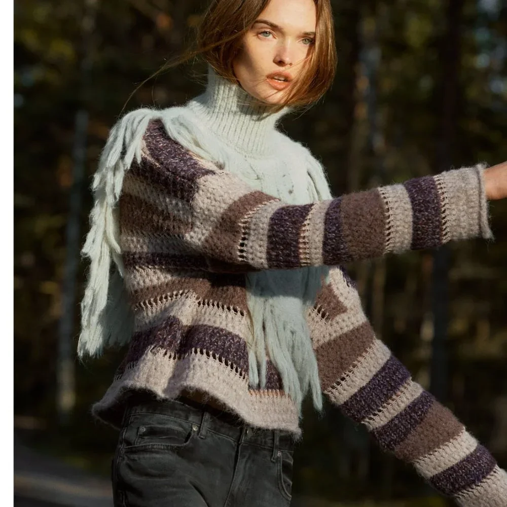 BLOGGER'S FAVE! Zara Knit Dickey With Fringing NWT - Picture 8 of 14